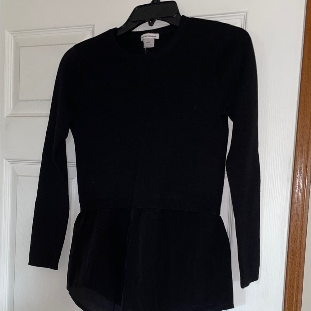 Club Monaco Elegant Black Long Sleeve Blouse
